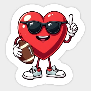 Football Valentines Day Design Boys Valentines Heart Kids Men Sticker